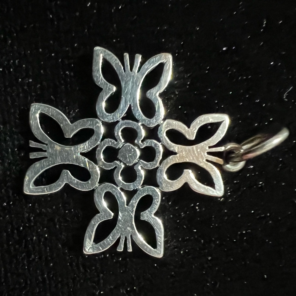 RARE RETIRED JAMES AVERY Butterfly Pendant With Flower
